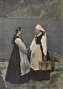 Young Girl and Postwoman in the Sognefjord by European Photographer